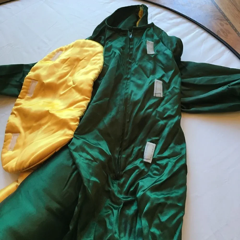 🦖 🎃- 18 GREEN Satin Dinosaur with Gold Stuffed Stegasaurus